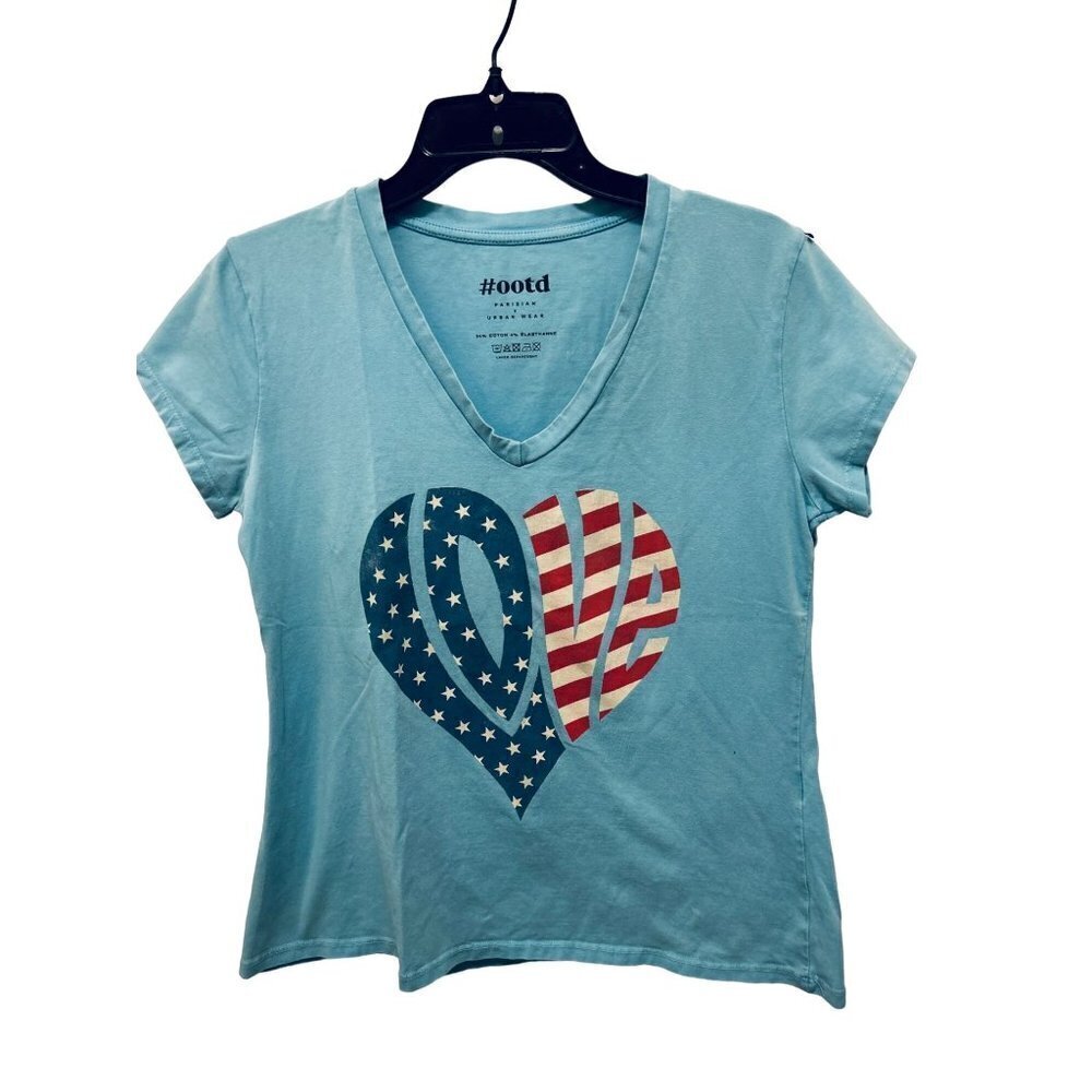 Parisian Urban Ware patriotic blue tee t-shirt cotton